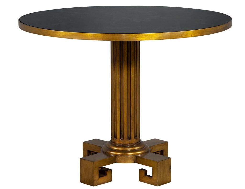 Modern Round Antiqued Gold Accent Table 1