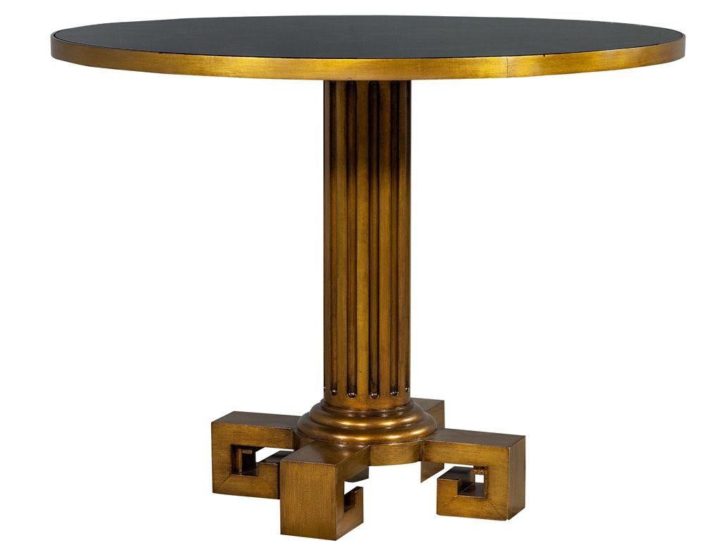 Modern Round Antiqued Gold Accent Table 2