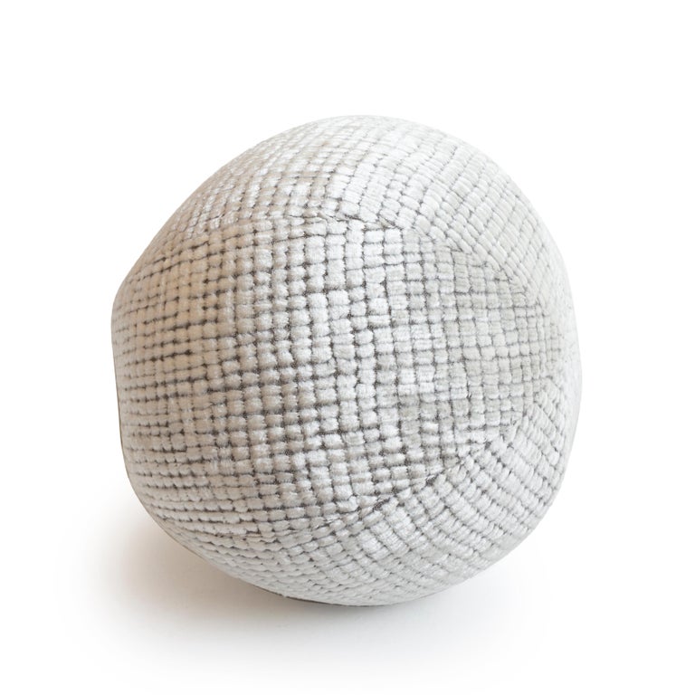 Modern Round Ball Pillow in Cut Velvet at 1stDibs