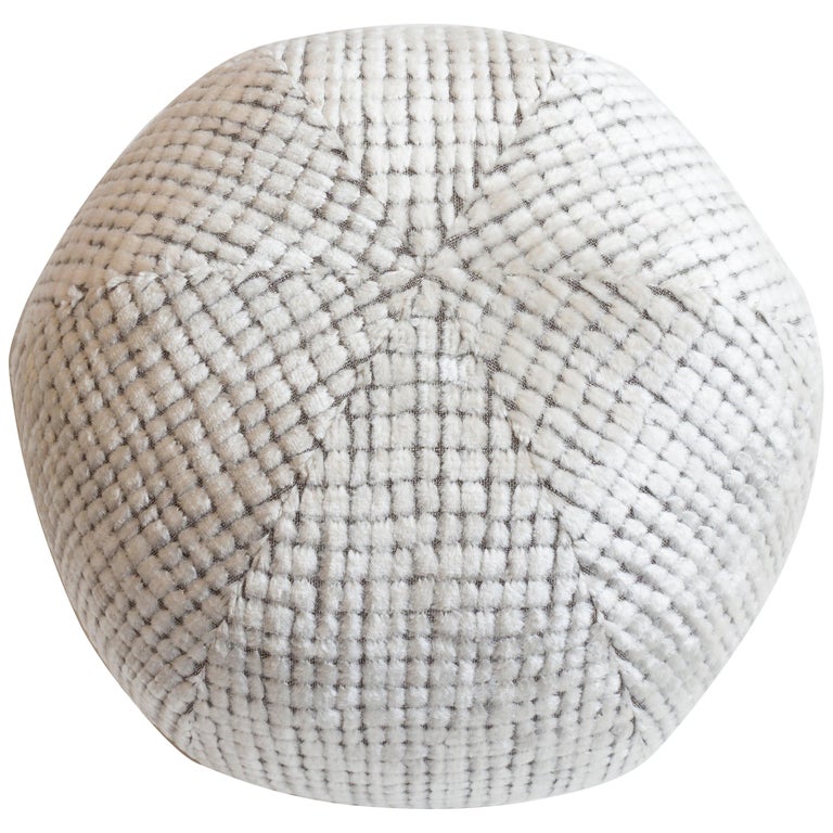 Modern Round Ball Pillow in Cut Velvet For Sale at 1stDibs