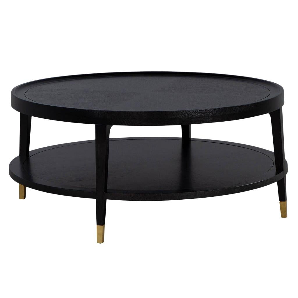 Modern Oak Round Coffee Table For Sale at 1stDibs