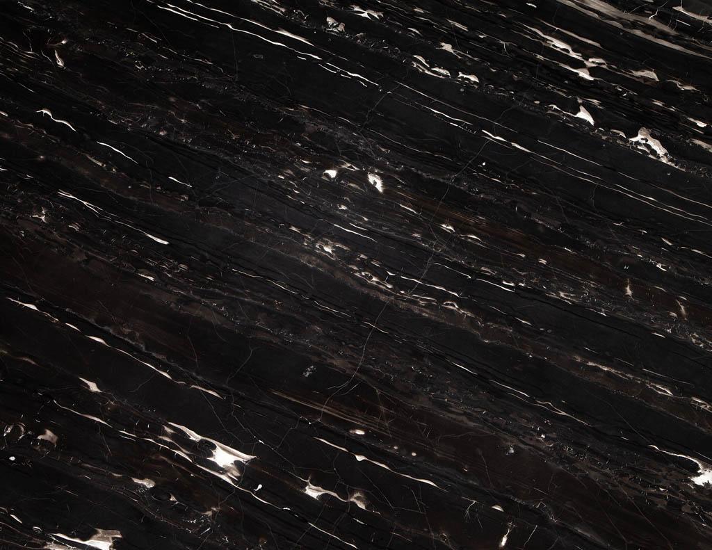 Modern Round Black Marble Top Dining Table In New Condition In North York, ON