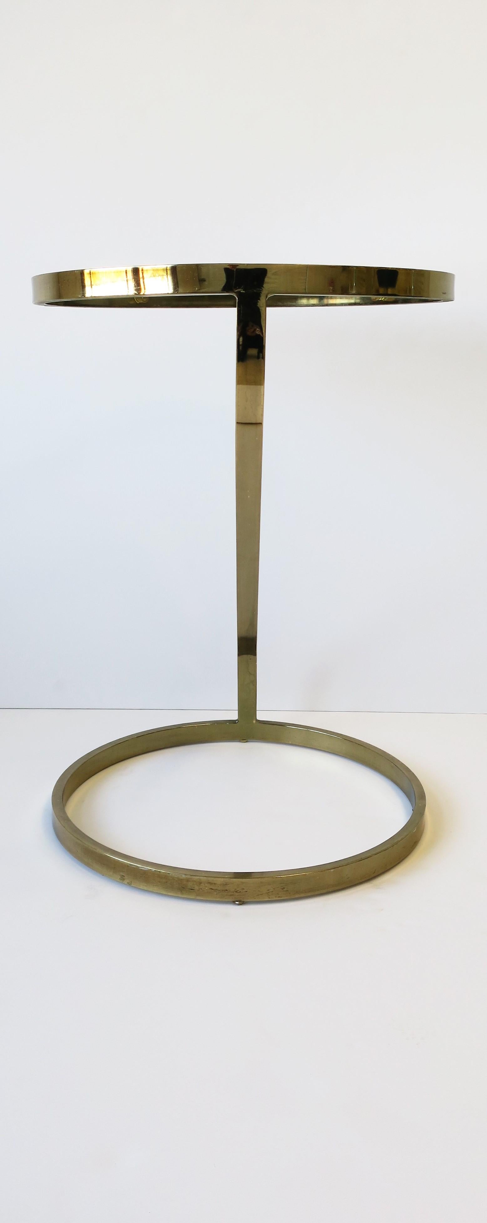 1970s Modern Brass and Glass Side or End Table in Style of Milo Baughman 7