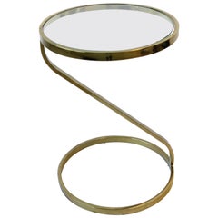 1970s Modern Brass and Glass Side or End Table in Style of Milo Baughman