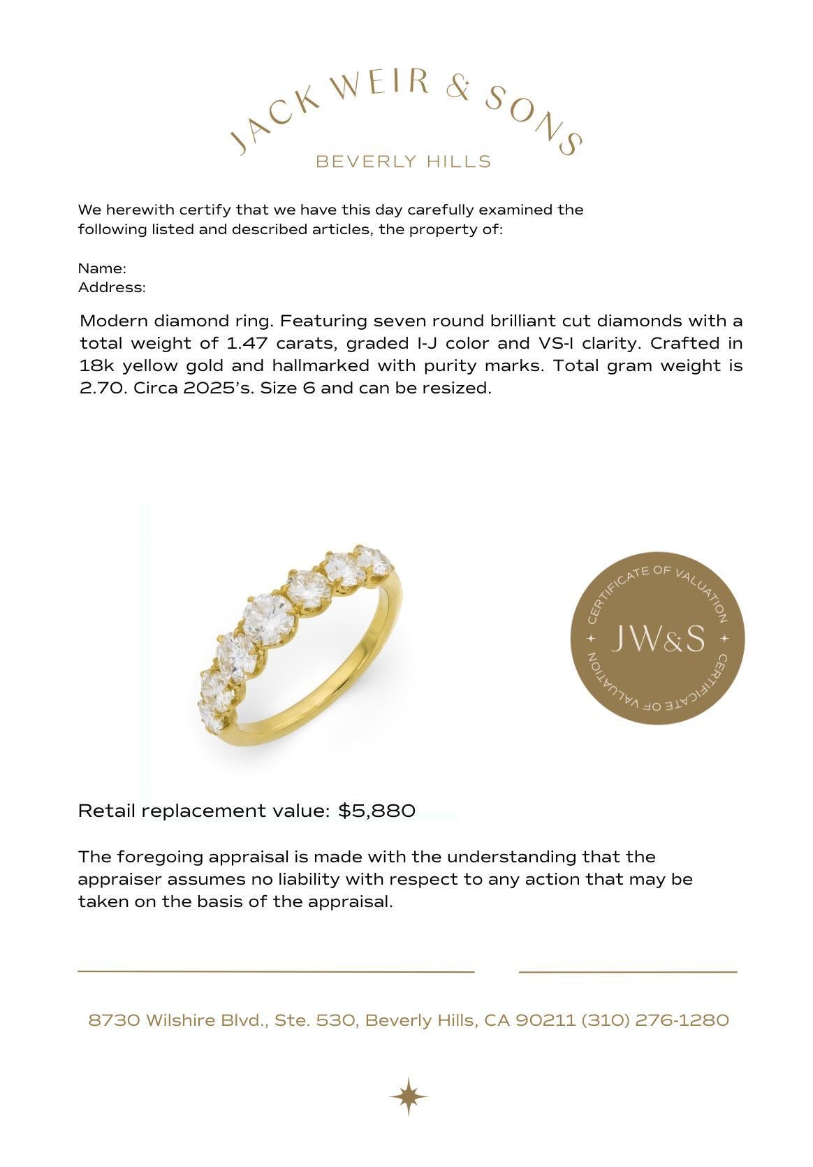 Bracelet moderne en or jaune 18k avec diamant rond de taille brillante en vente 1