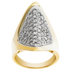 Vintage Modern Round brilliant cut diamonds ring in yellow gold approx.weight 1.00 carat