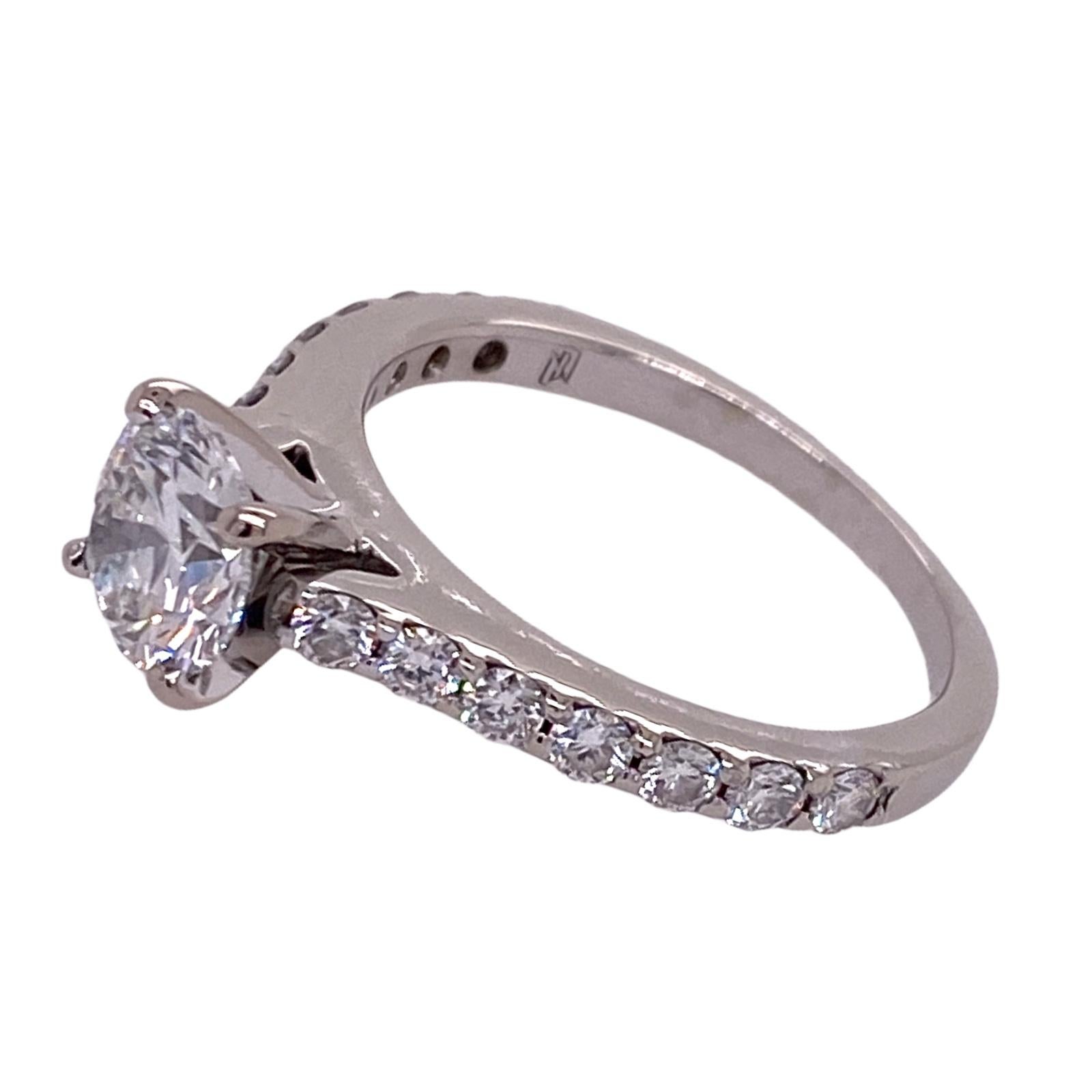 Round Cut Modern Round Brilliant Diamond Engagement Ring 1.00 Carat E/VVS1 GIA