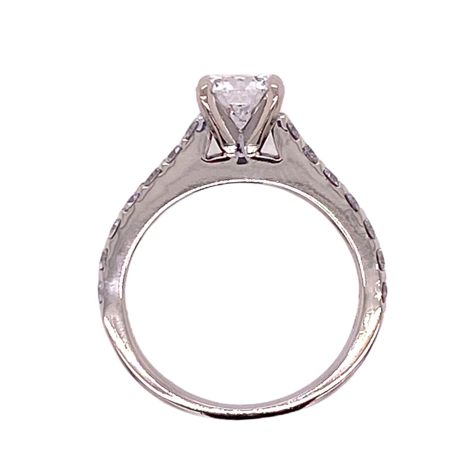 Modern Round Brilliant Diamond Engagement Ring 1.00 Carat E/VVS1 GIA In Excellent Condition In Boca Raton, FL