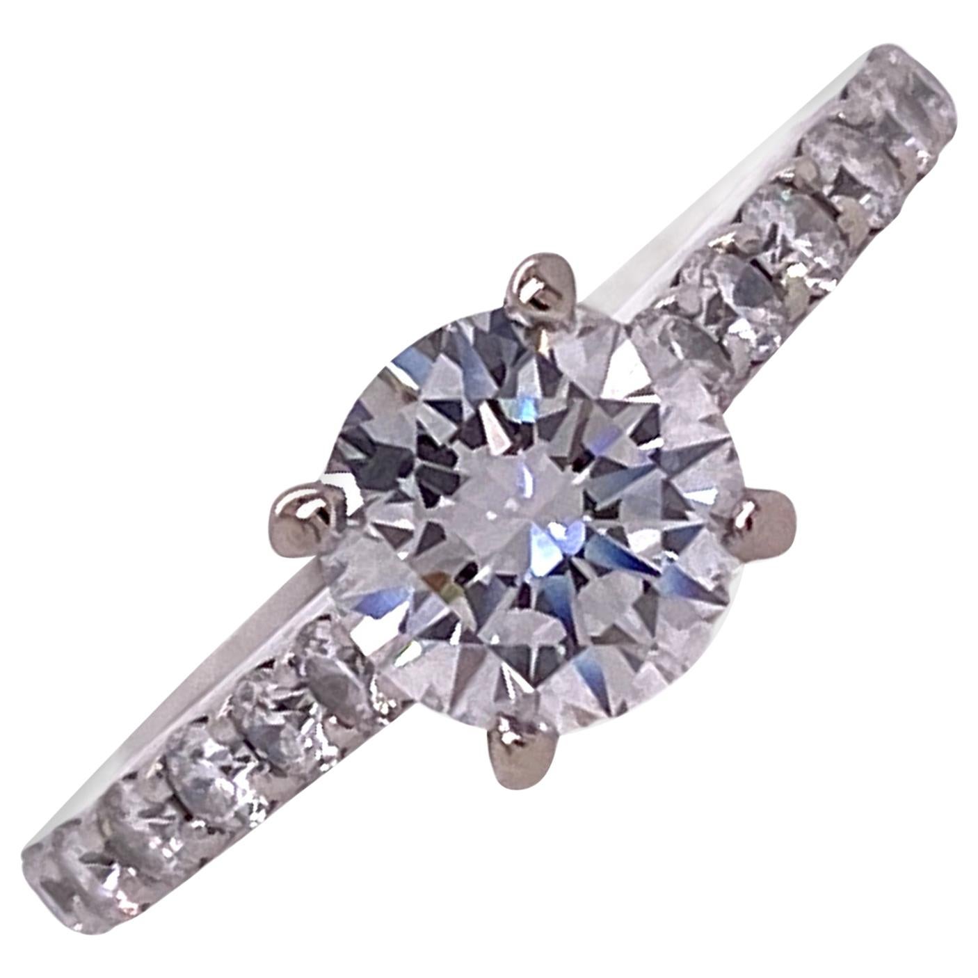 Modern Round Brilliant Diamond Engagement Ring 1.00 Carat E/VVS1 GIA