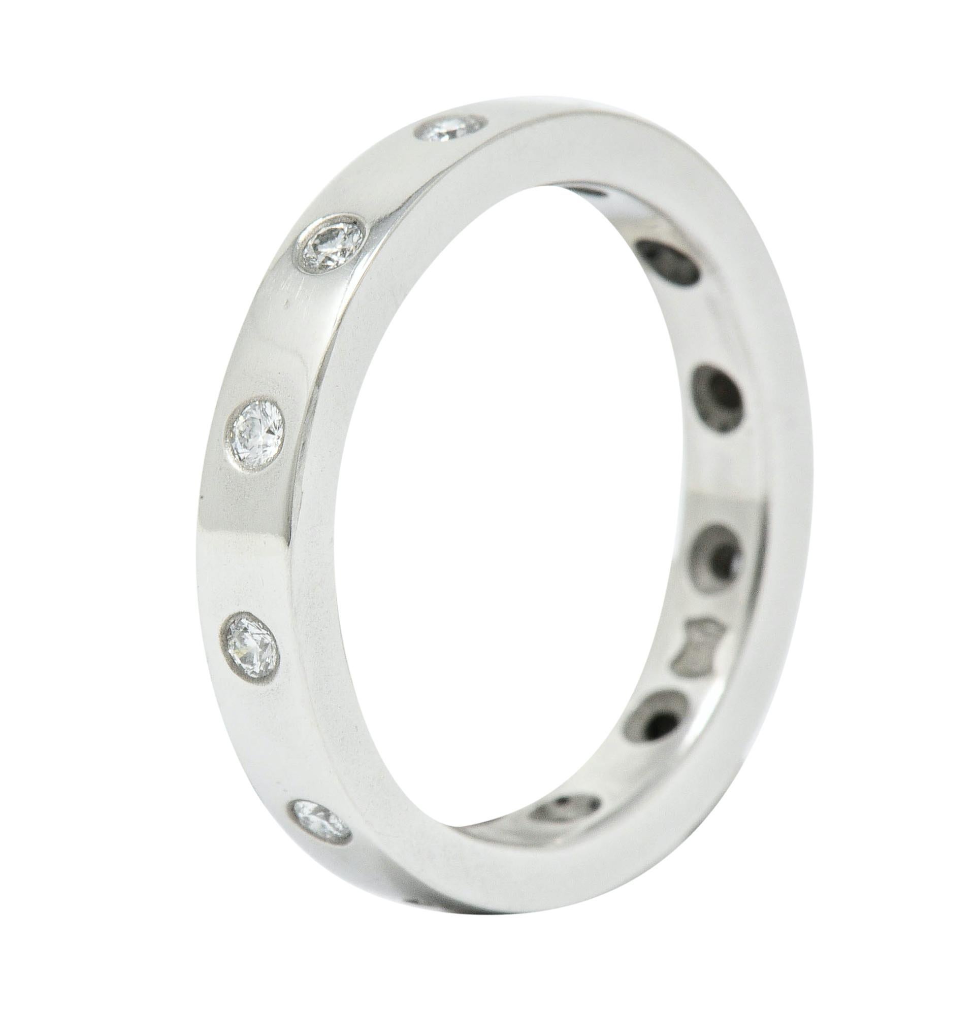 Women's or Men's Modern Round Brilliant Diamond Platinum Eternity Band Ring
