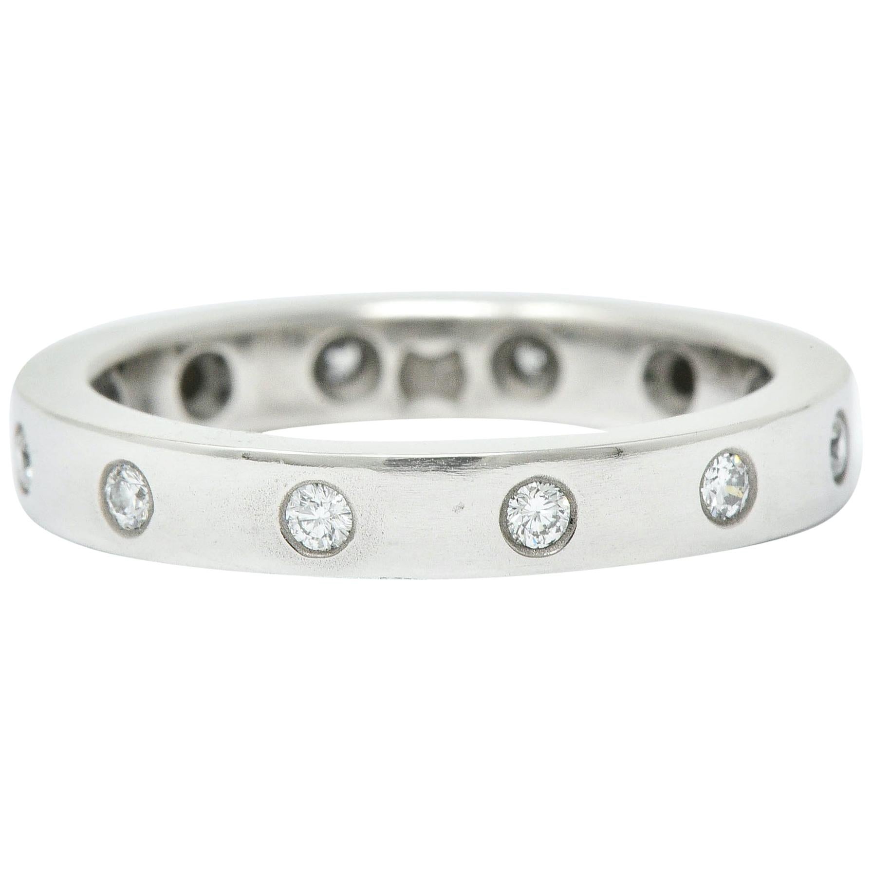 Modern Round Brilliant Diamond Platinum Eternity Band Ring