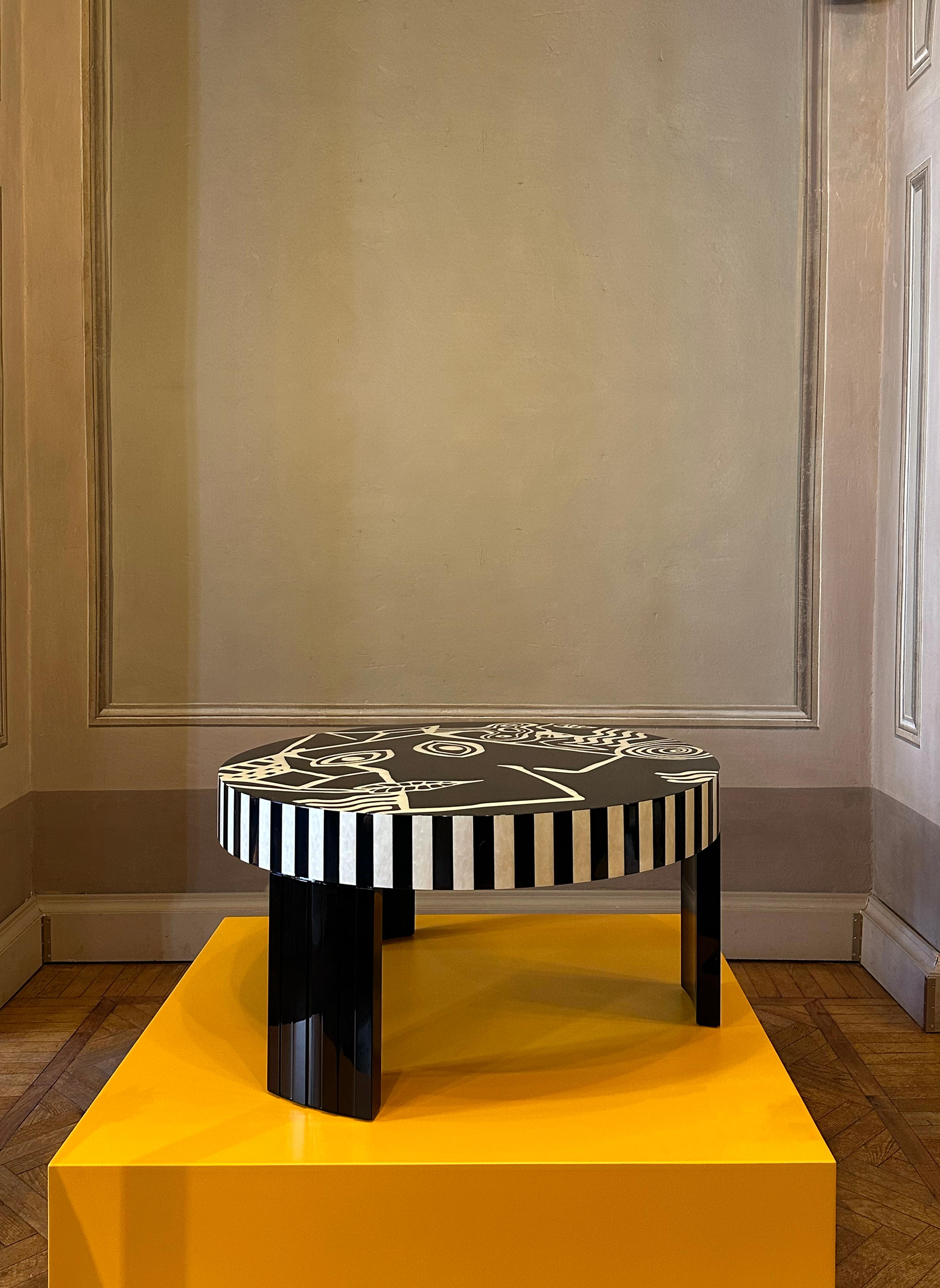 striped coffee table