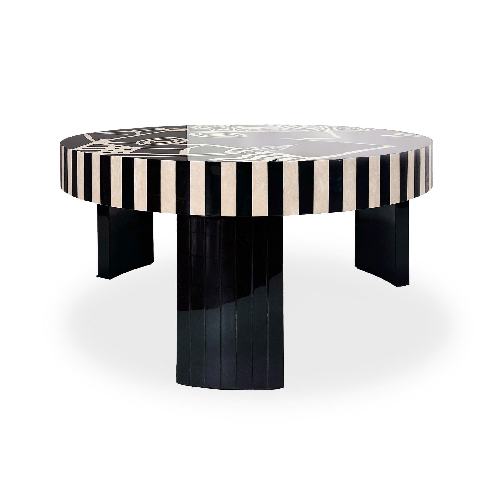 striped coffee table