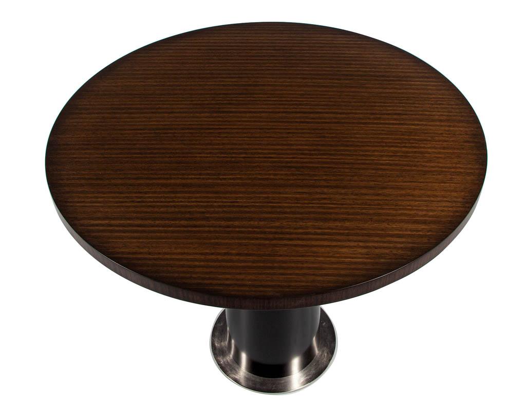 Modern Round Center Table in Walnut In New Condition In North York, ON