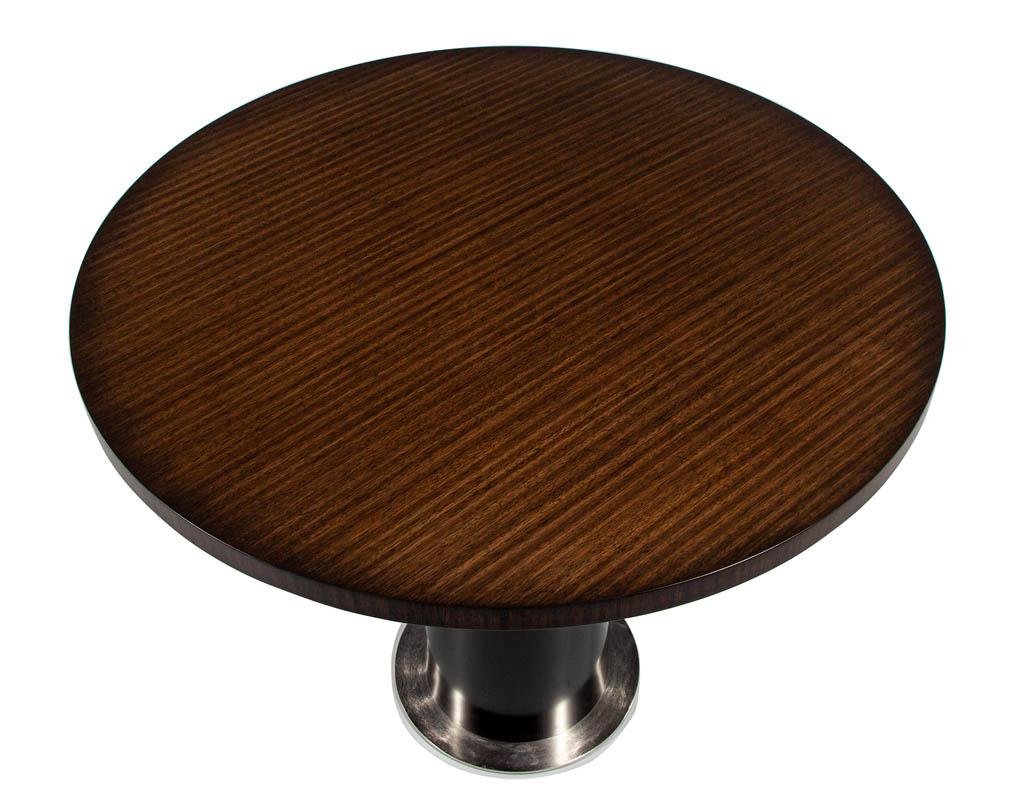Contemporary Modern Round Center Table in Walnut