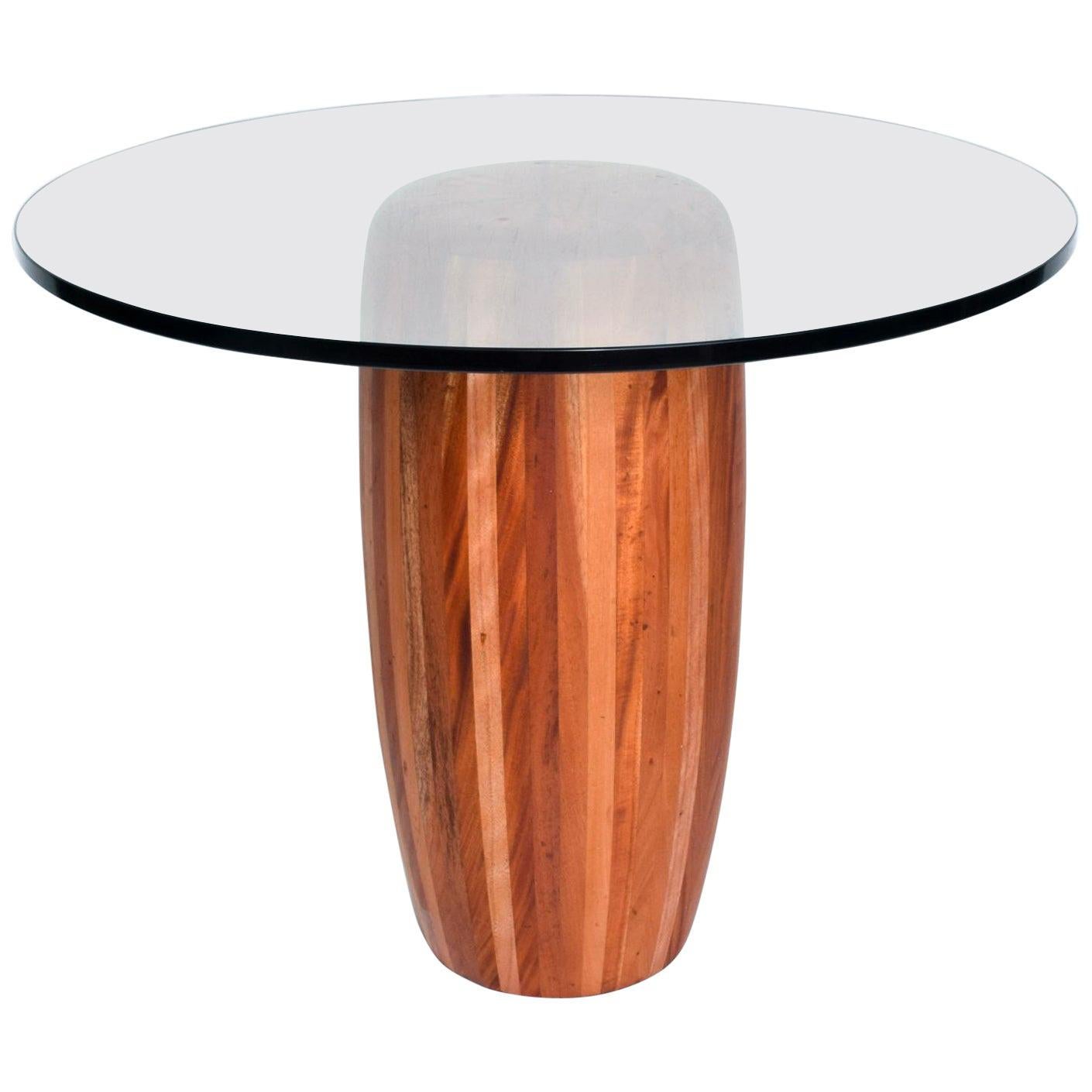 Table centrale moderne à piédestal en bois de cèdre massif des années 1980 Mexique en vente