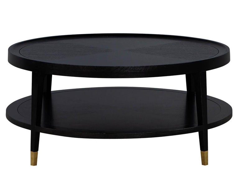 modern round cerused oak coffee table for sale at 1stdibs