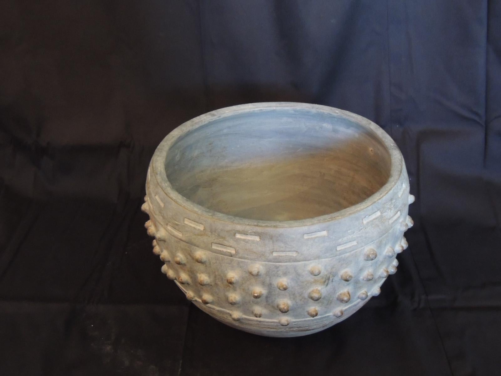 Mid-Century Modern Modern Round Clay and Cement Dust Planter