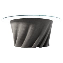 Modern Circular Coffee Table, Glass Table-top