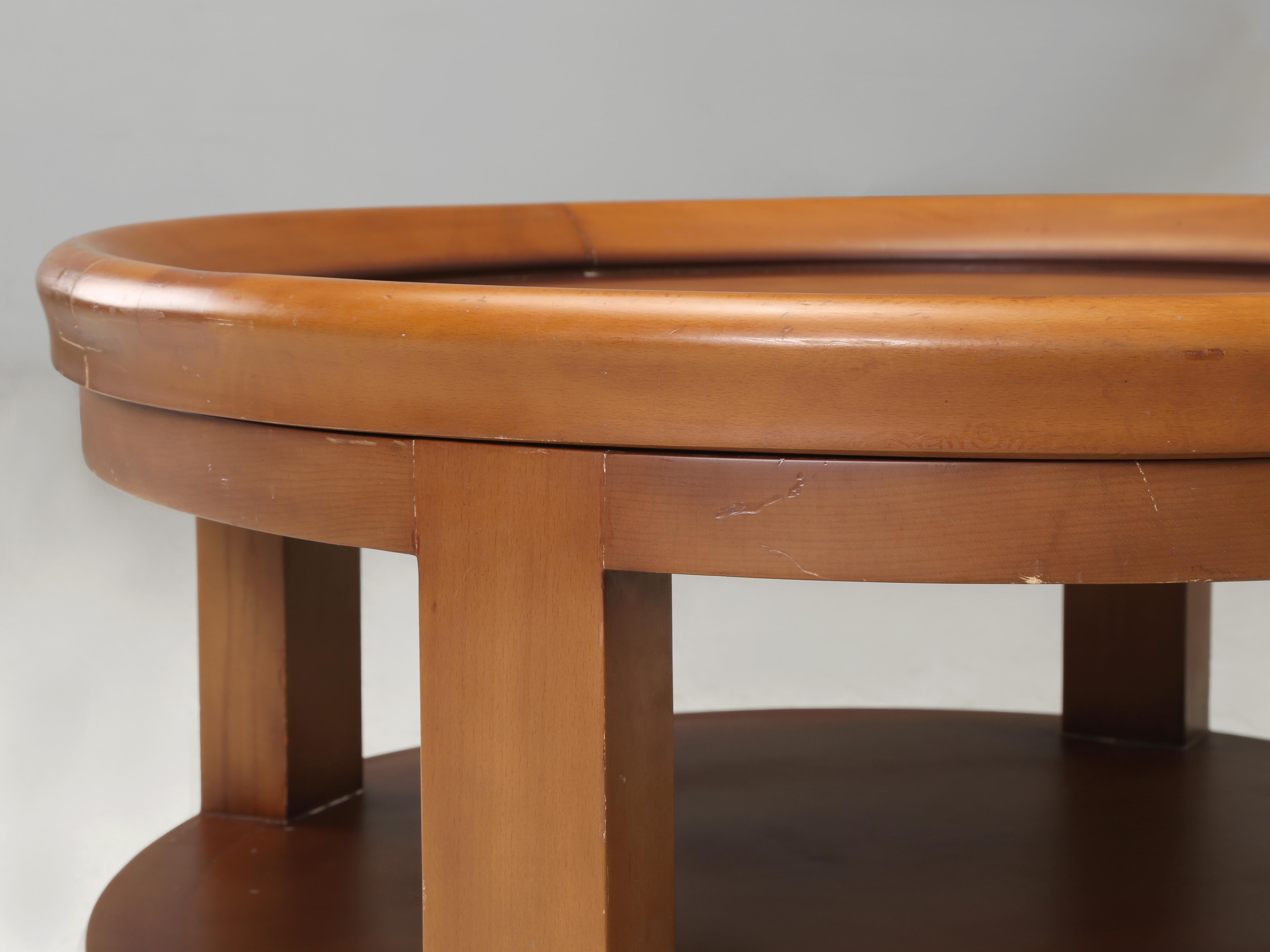Wood Modern Round Coffee Table Extremely Well Constructed For Sale