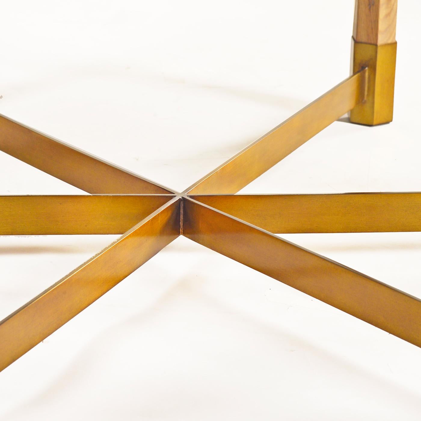 Vietnamese Modern Round Coffee Table in Oatmeal Finish For Sale
