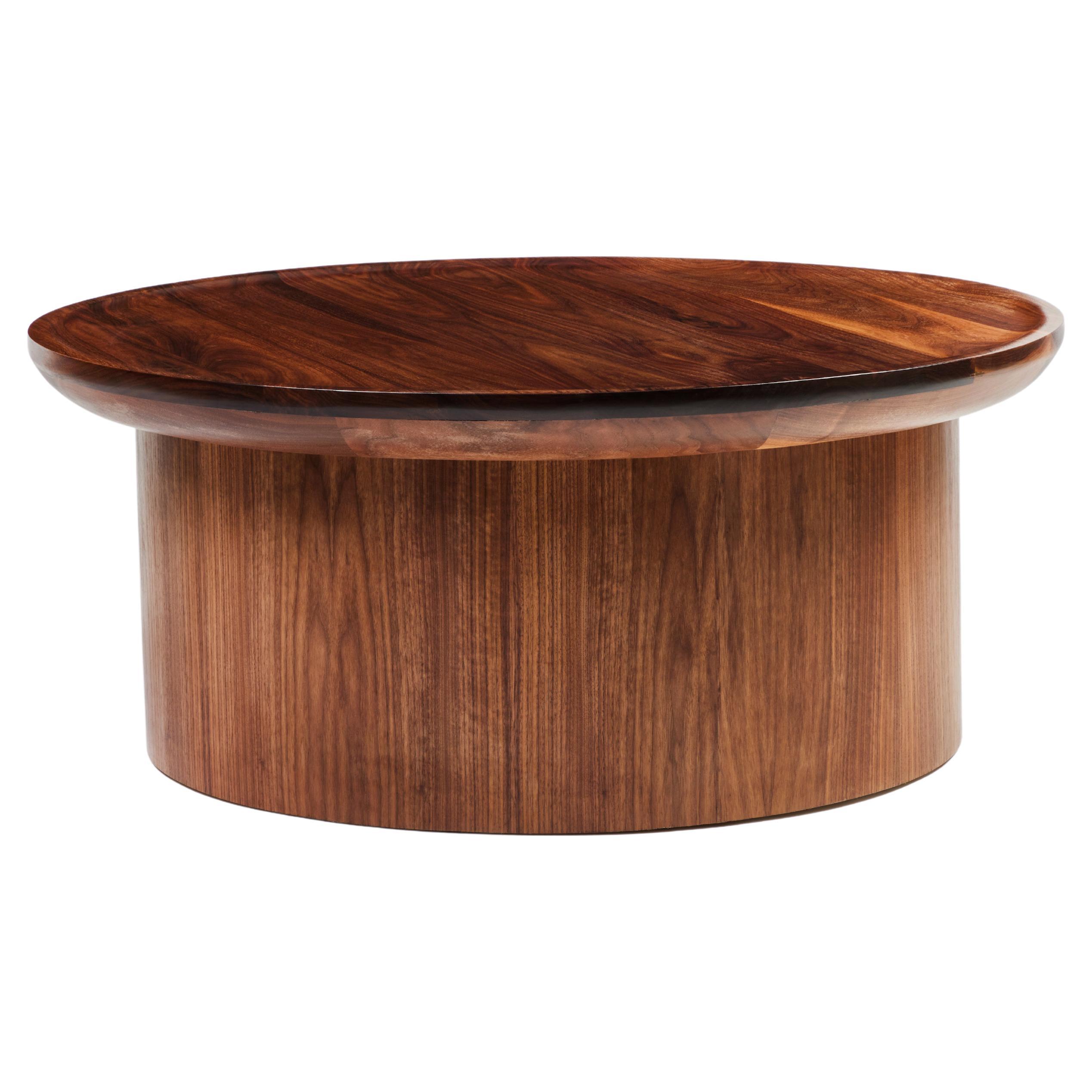 Modern Round Findley Coffee Table in Walnut by Martin and Brockett For Sale