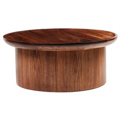 Modern Round Coffee Table in Walnut by Martin and Brockett
