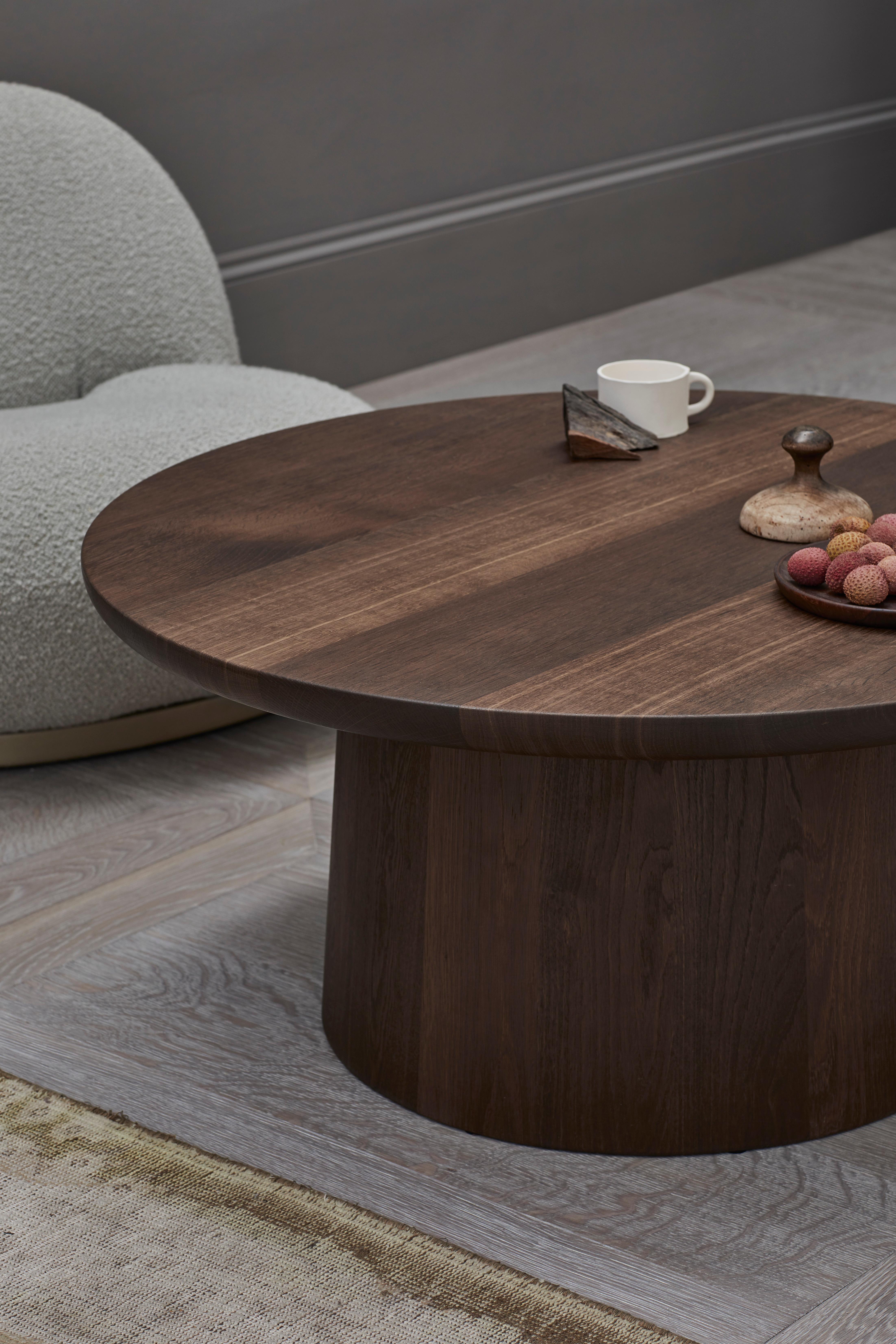 solid wood round coffee table