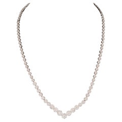 Modern Round Cut Diamonds Chevron Necklace, - 
