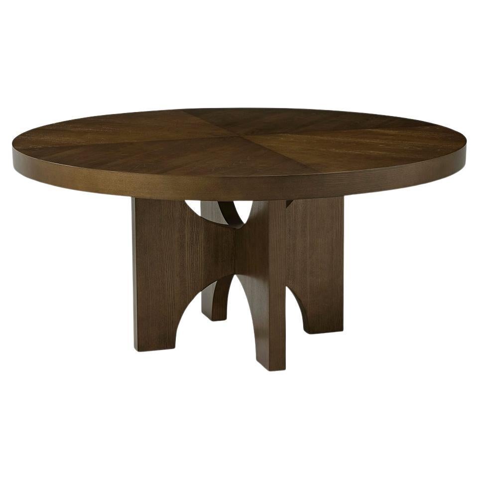 Modern Round Dark Ash Dining Table