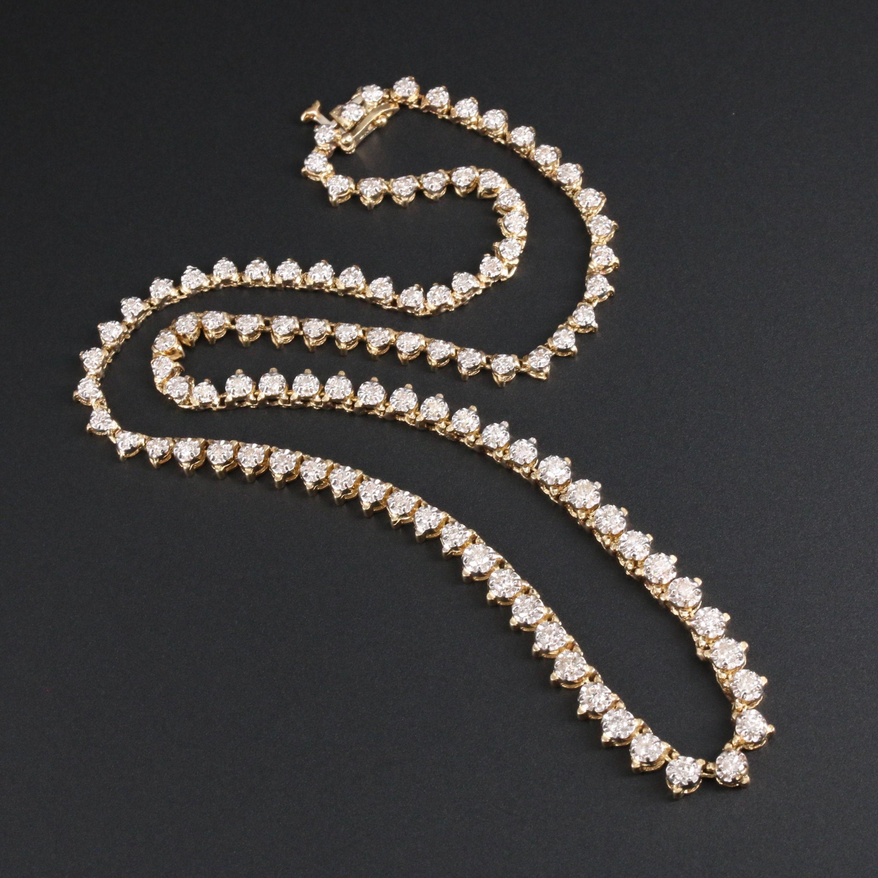 Modern Round Diamonds Gold Necklace, Unique Diamond Gold Necklace, - Vintage Diamond Gold Necklace, Anniversary Gift, Wedding Gift 
 
 Item Description
 → Handmade, Made to order
 → Material: SOLID 18K/18K GOLD
 
 Stone Details:
 
 Primary Stone(s)