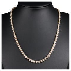 Modern Round Diamonds Gold Necklace, Diamond Gold Necklace, -