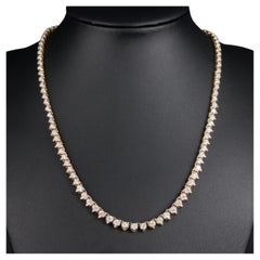 Collier moderne en or avec diamants ronds, collier en or et diamants, -