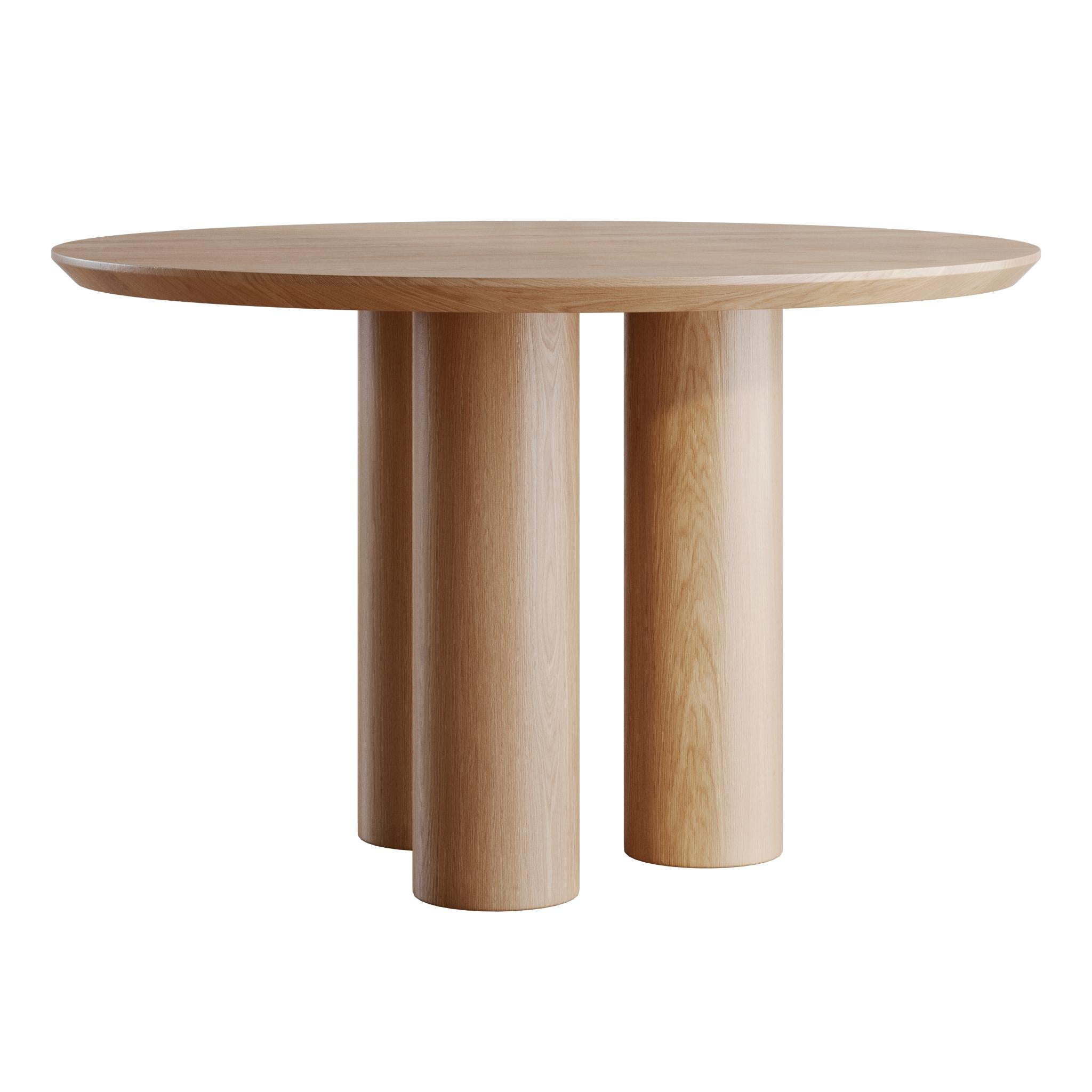 Moldavo Tavolo da pranzo rotondo moderno in Oak massiccio naturale + modello 3D in vendita