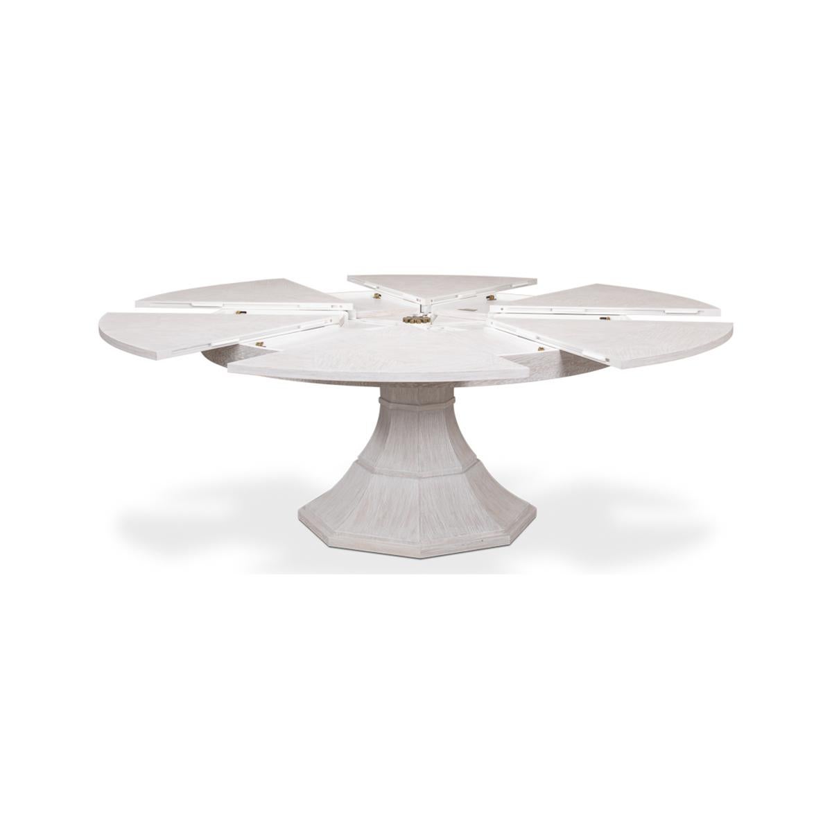 Mid-Century Modern Modern Round Dining Table - Whitewash Oak For Sale