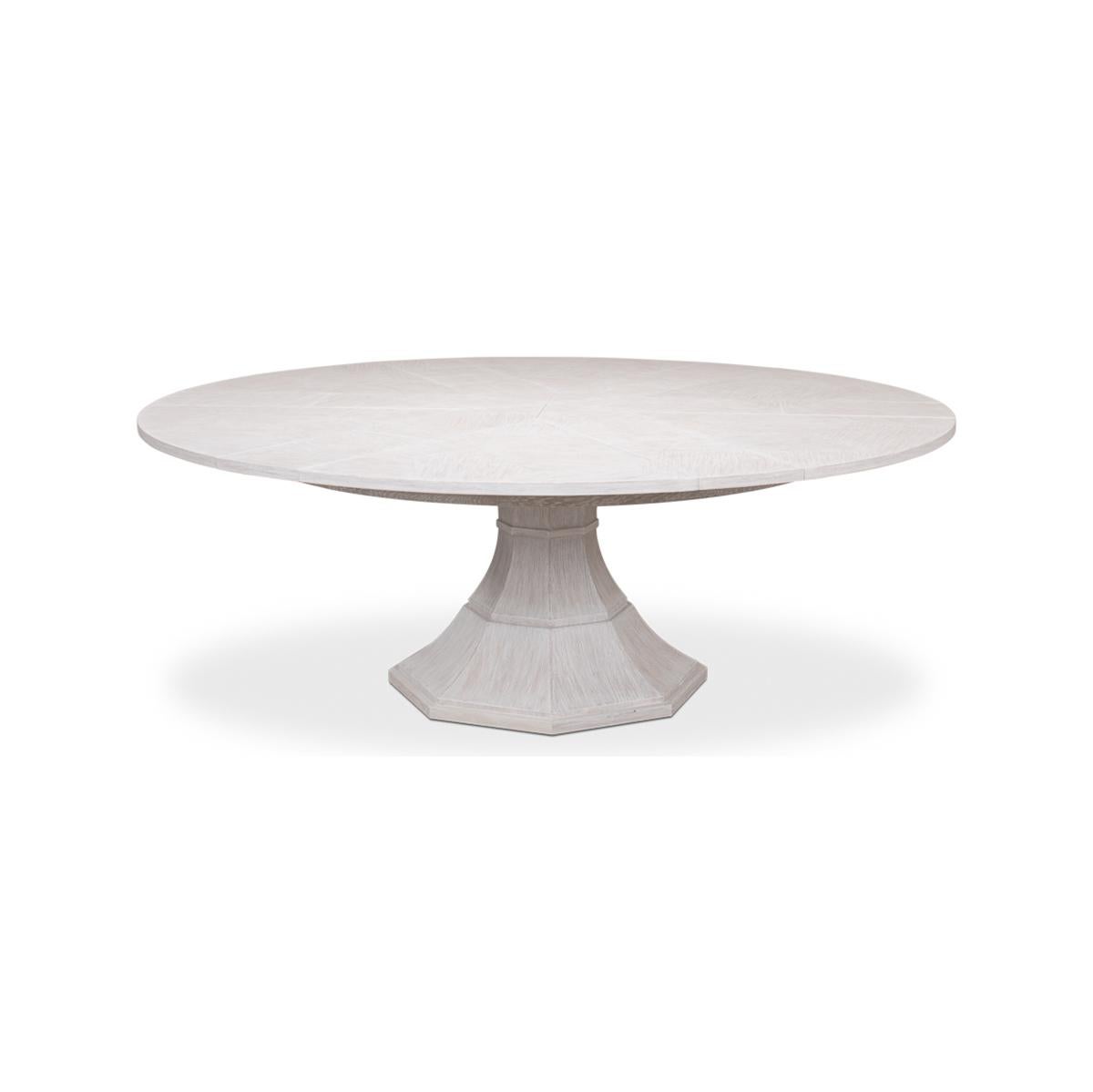 Contemporary Modern Round Dining Table - Whitewash Oak For Sale