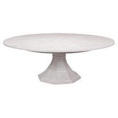 Modern Round Dining Table - Whitewash Oak