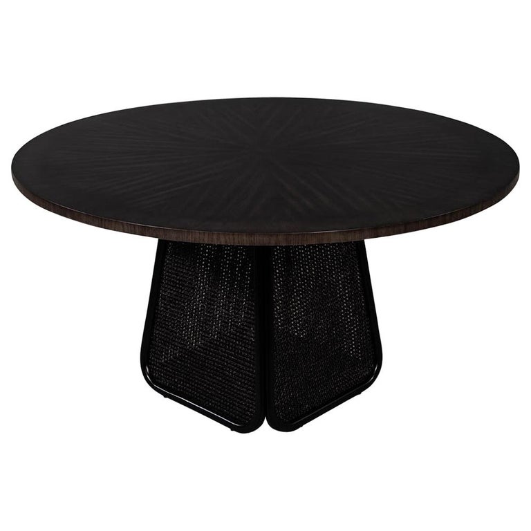 Modern Round Dining Table With Black, Black Round Pedestal Dining Table
