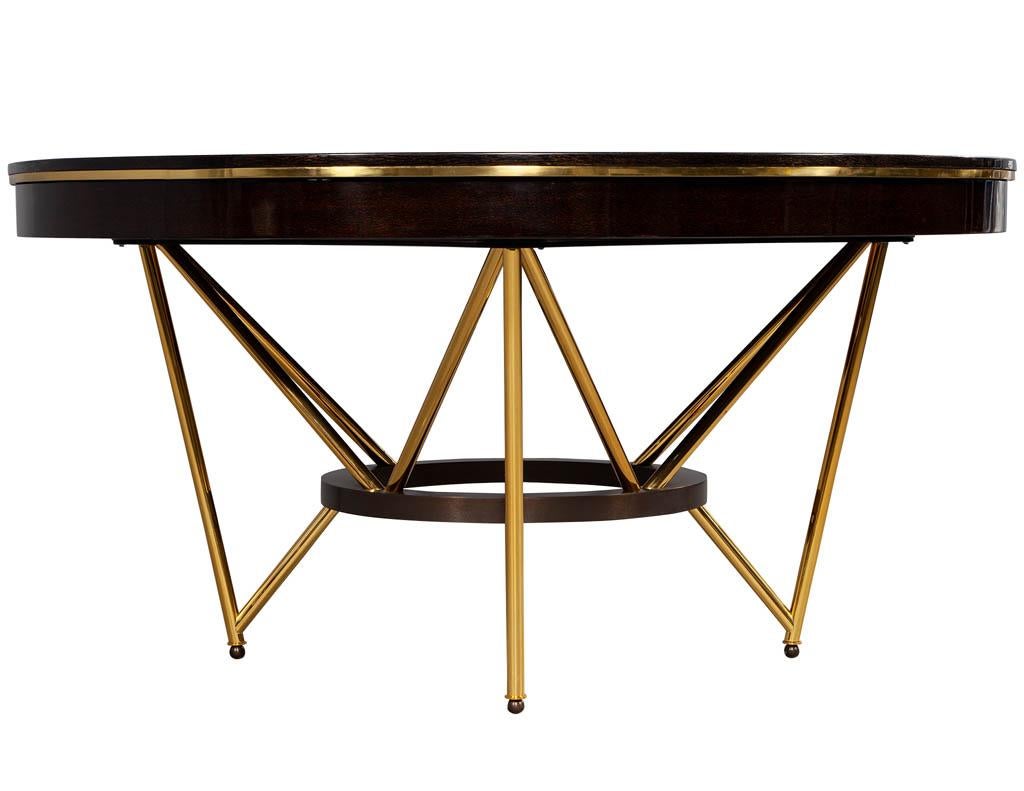Modern Round Dining Table with Brass Base 5