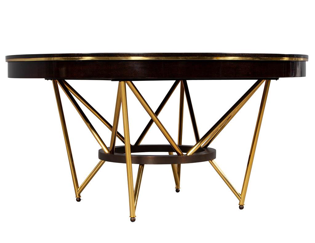 Modern Round Dining Table with Brass Base 2