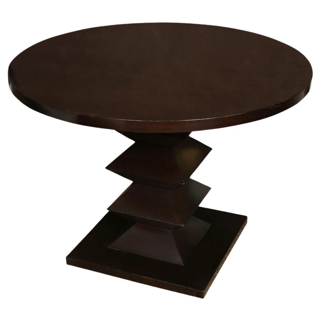 Modern Round Dining Table with Zig Zag Pedestal Base