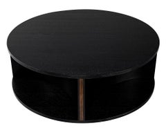 Modern Round Ebonized Oak Coffee Table