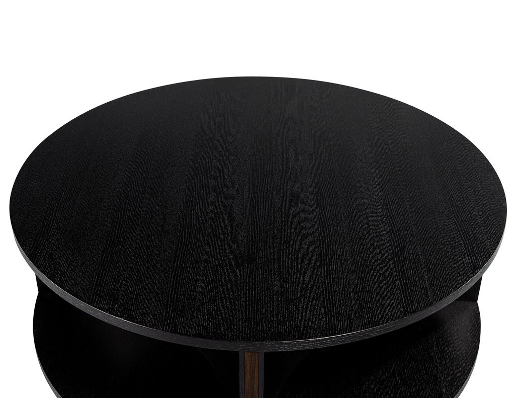 Modern Round Ebonized Oak Coffee Table For Sale 1