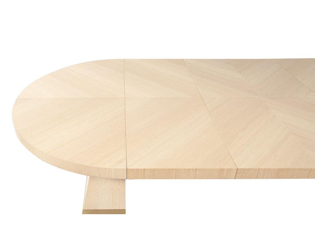 Modern Round Extendable Oak Dining Table For Sale 3