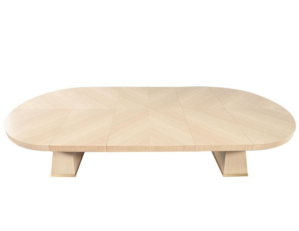 Modern Round Extendable Oak Dining Table For Sale 1
