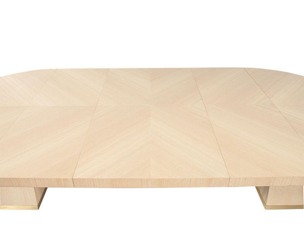 Modern Round Extendable Oak Dining Table For Sale 2
