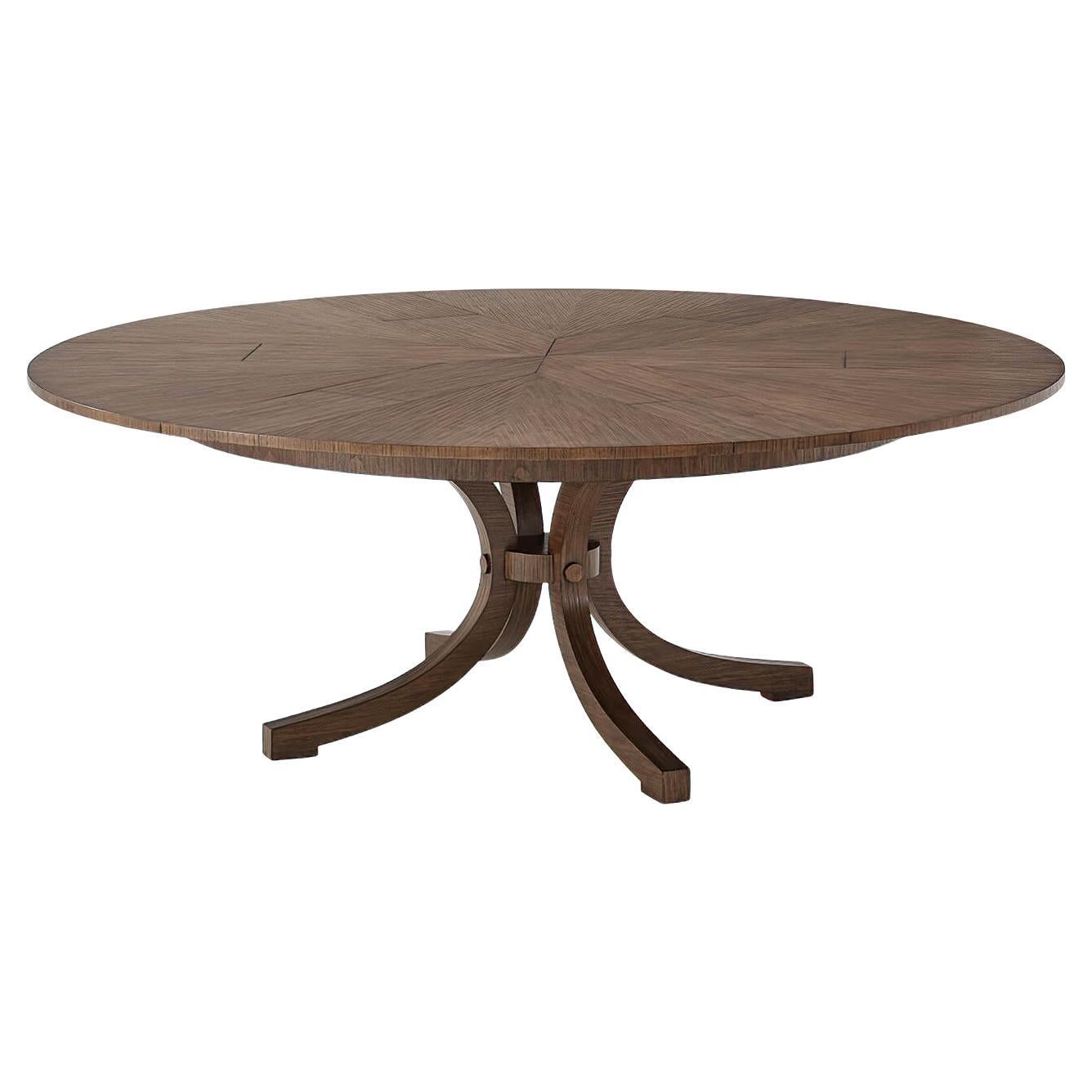Modern Round Extension Dining Table For Sale