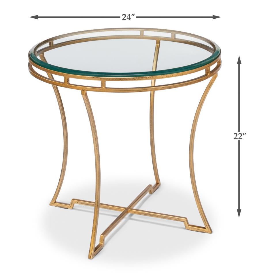 Modern Round Gilded End Table - 24 For Sale 4