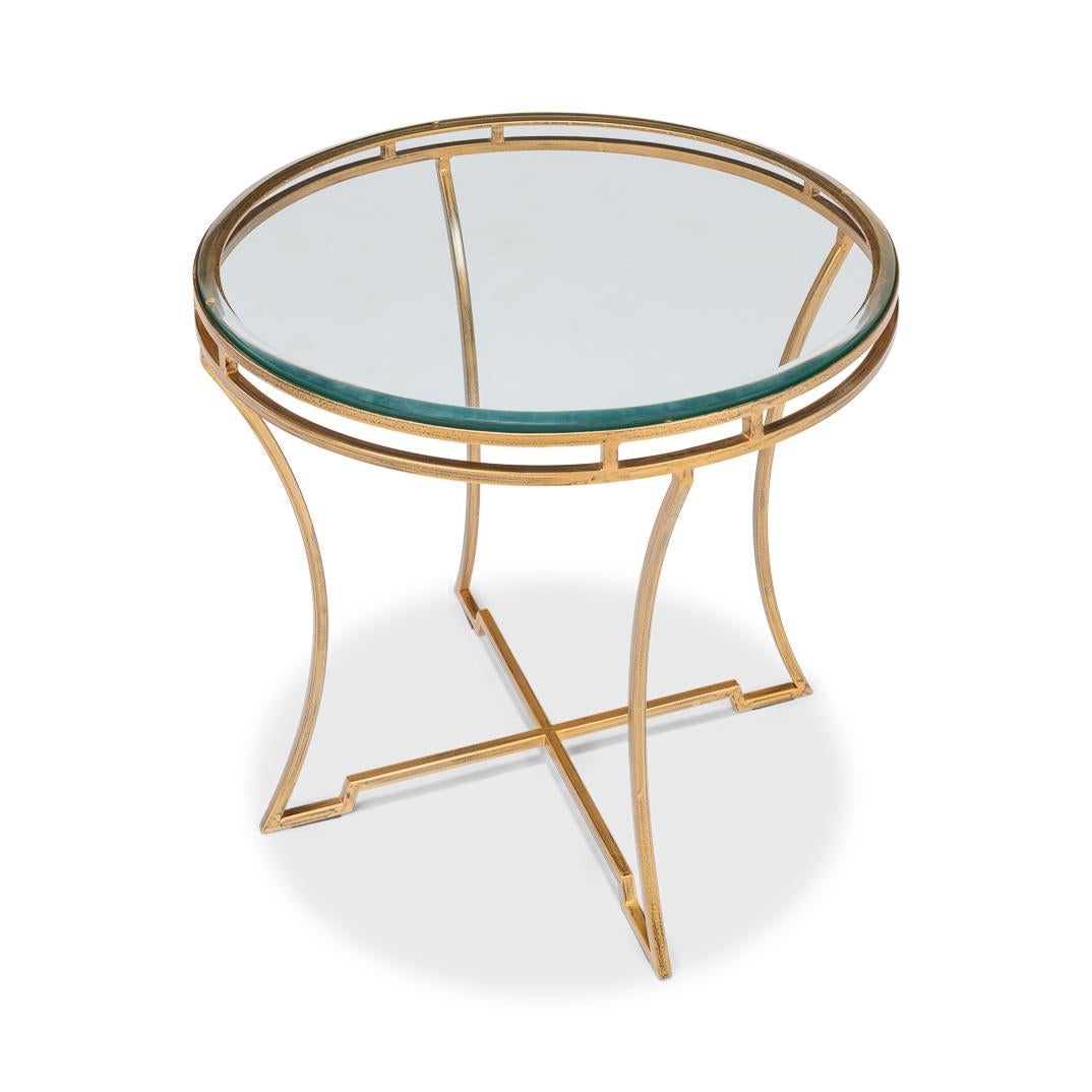 Modern Round Gilded End Table - 24 For Sale 3