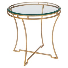 Modern Round Gilded End Table - 24